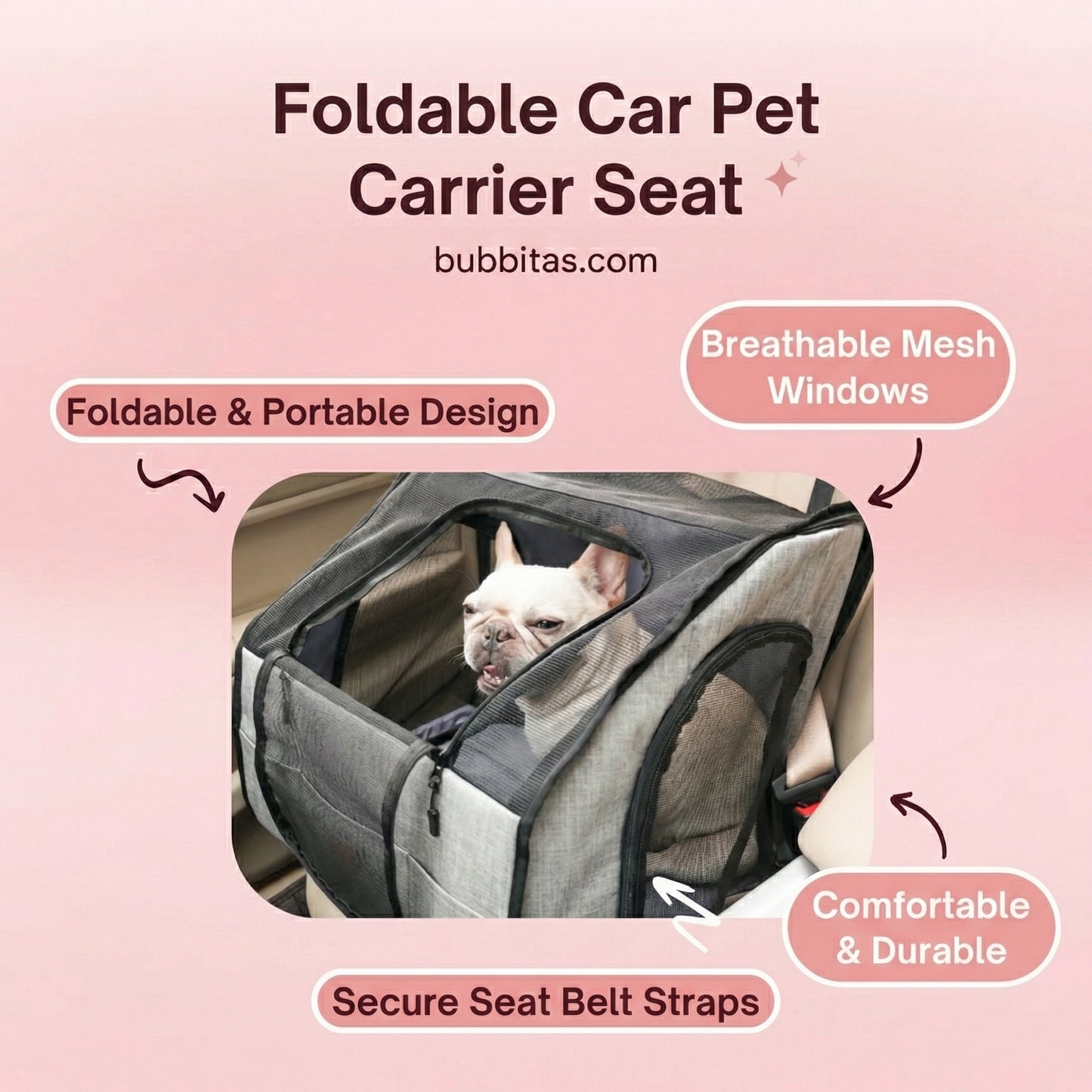 Foldable Car Pet Carrier Seat