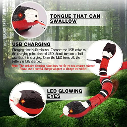 Interactive Smart Sensing Snake Toy For Cat