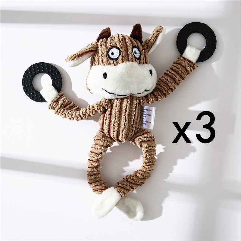 Pet Donkey Shape Corduroy Chew Toy For Dog