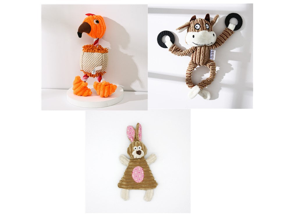 Pet Donkey Shape Corduroy Chew Toy For Dog