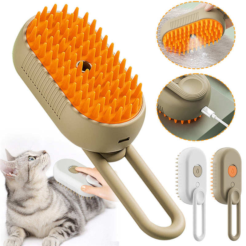 Steam Cat Brush 3-in-1 Electric Grooming Tool – Bubbitas