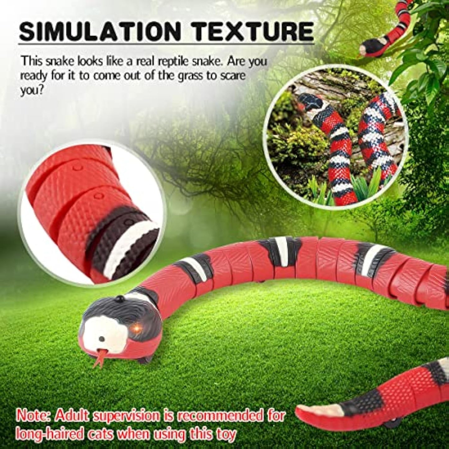 Interactive Smart Sensing Snake Toy For Cat