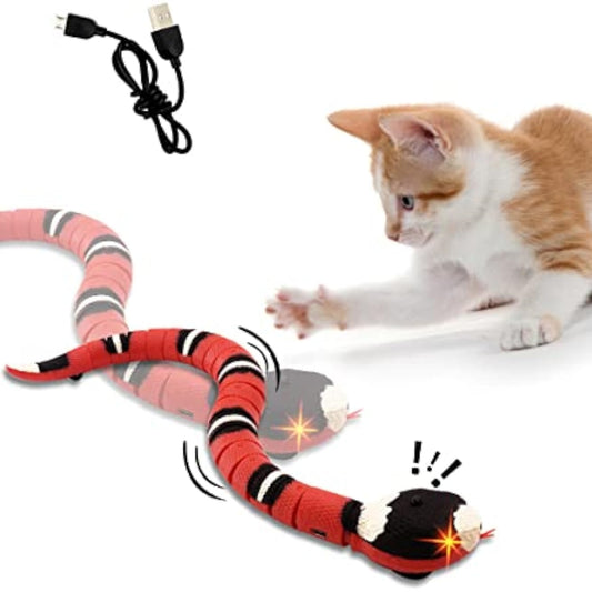 Interactive Smart Sensing Snake Toy For Cat
